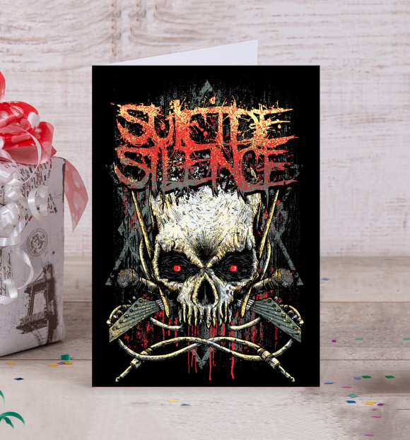 Открытка с изображением Suicide Silence цвета Белый