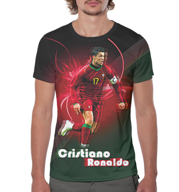 Мужская футболка с изображением Криштиану Роналду цвета Белый