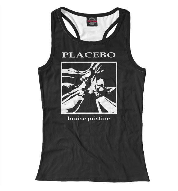 Женская майка-борцовка с притом Placebo цвета Белый Женская майка-борцовка с изображением Placebo цвета Белый