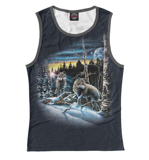 Майка для девочки с изображением Волки цвета Белый