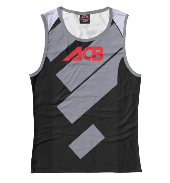 Женская майка с изображением ACB цвета Белый