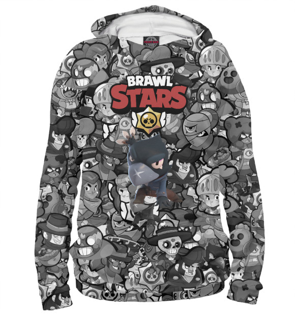 Женское худи с изображением Brawl Stars: Crow цвета Белый