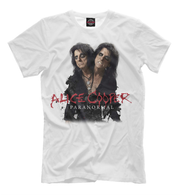 Мужская футболка с изображением Alice Cooper цвета Молочно-белый