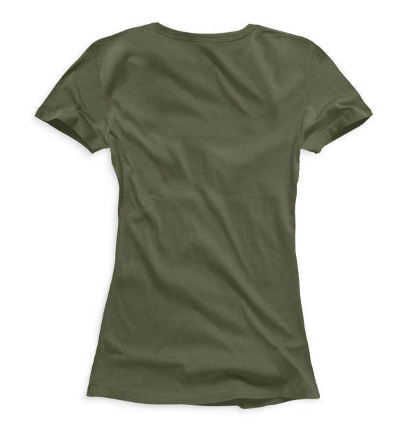 Женская футболка с изображением Зеленый слоник цвета Белый