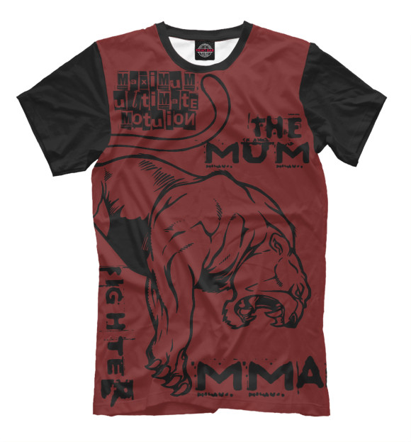 Мужская футболка с изображением Mum fighter цвета Темно-бордовый