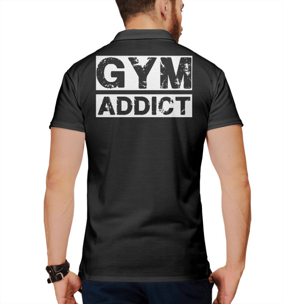 Мужское поло с изображением Powerlifting цвета Белый