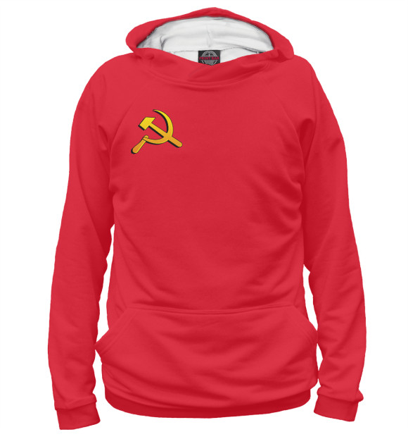 Женское худи с изображением СССР цвета Белый