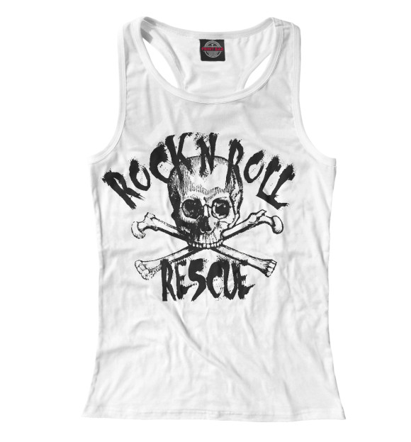 Женская майка-борцовка с изображением Rock'n'Roll цвета Белый