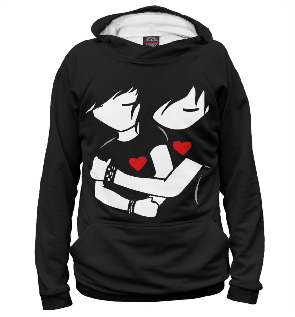 Женское худи с изображением Эмо любовь цвета Белый