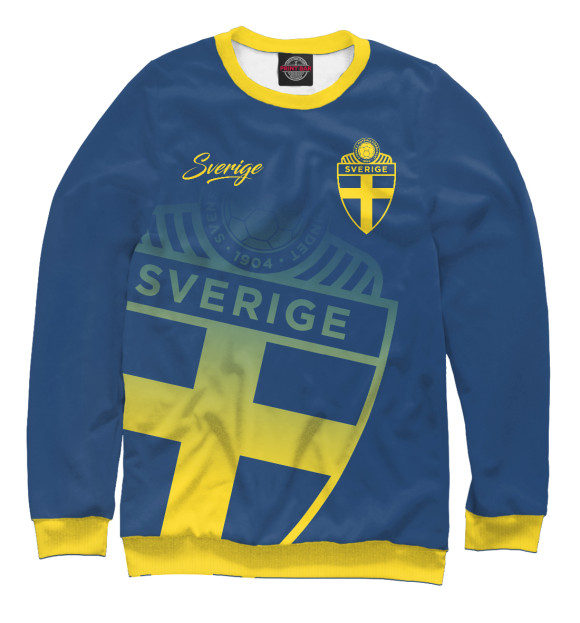 Мужской свитшот с изображением Швеция цвета Белый