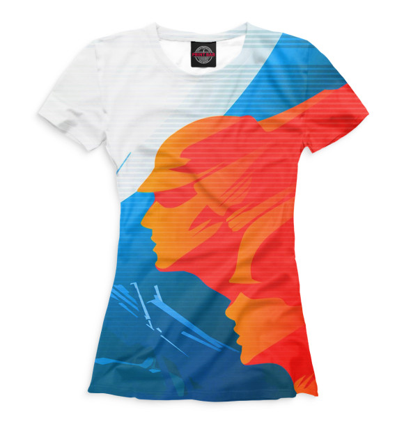 Женская футболка с изображением Солдаты цвета Белый