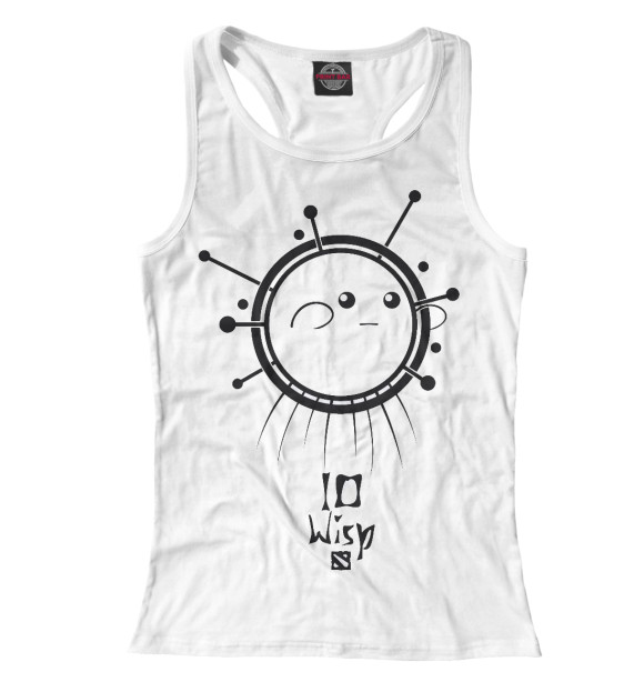 Женская майка-борцовка с изображением IO цвета Белый