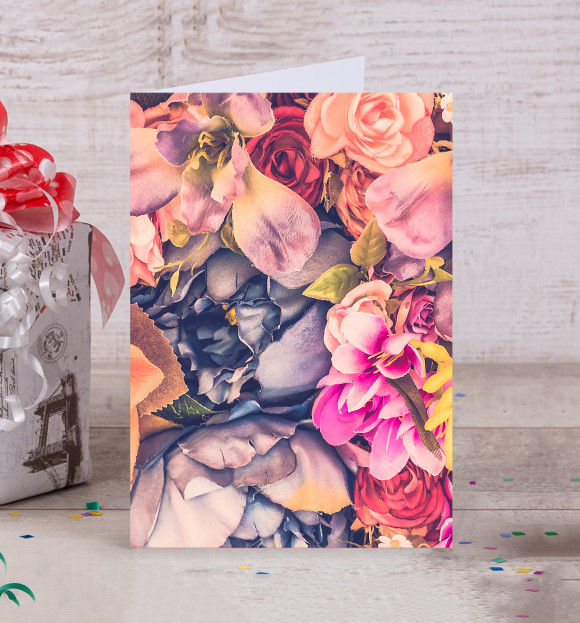 Открытка с изображением Vintage Flower цвета Белый