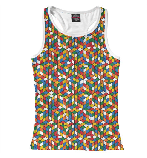 

Майки борцовки Print Bar, Белый, Кубик Рубика 3D