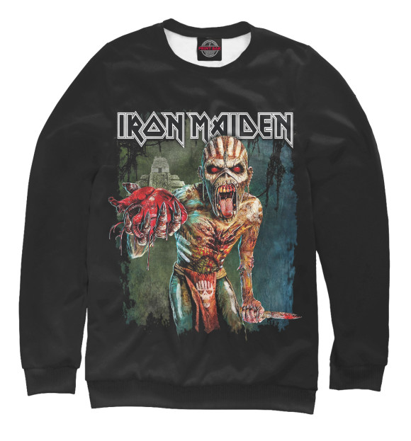 Мужской свитшот с изображением Iron Maiden цвета Белый