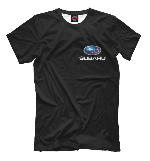 Мужская футболка с изображением Subaru цвета Белый