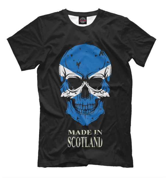 Мужская футболка с изображением Made in Scotland цвета Черный