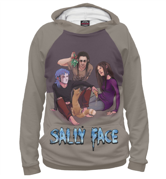 Мужское худи с изображением Sally Face цвета Белый