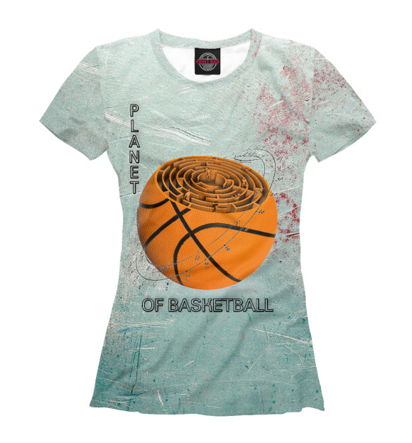 Женская футболка с изображением Баскетбол цвета Белый