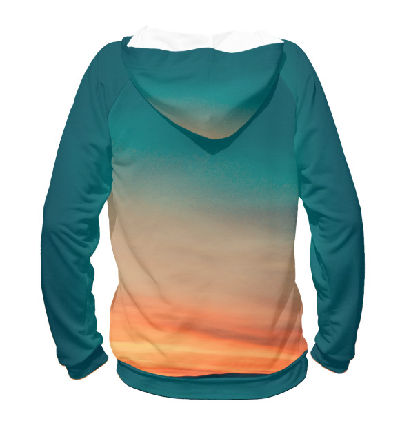 Женское худи с изображением Закат цвета Белый