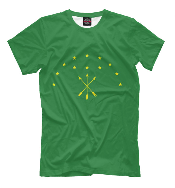 Мужская футболка с изображением Адыгея цвета Зеленый