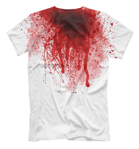 Мужская футболка с изображением Кровь цвета Белый