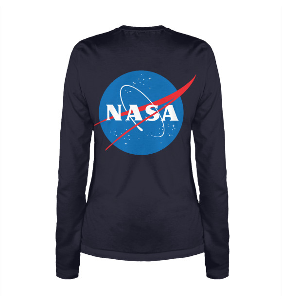 Женский лонгслив с изображением Nasa i need my space цвета Белый