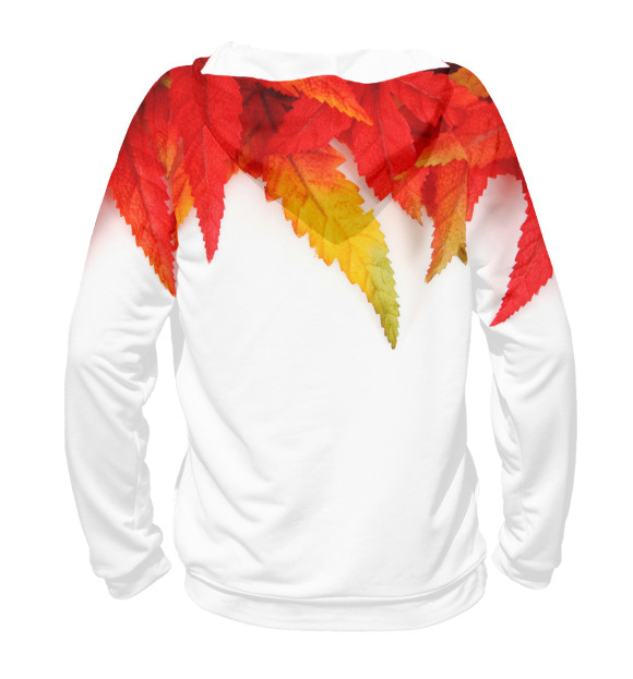 Женское худи с изображением Осень цвета Белый