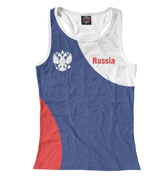 Женская майка-борцовка с изображением Герб и триколор цвета Белый