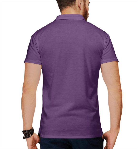 Мужское поло с изображением Чеширский кот цвета Белый