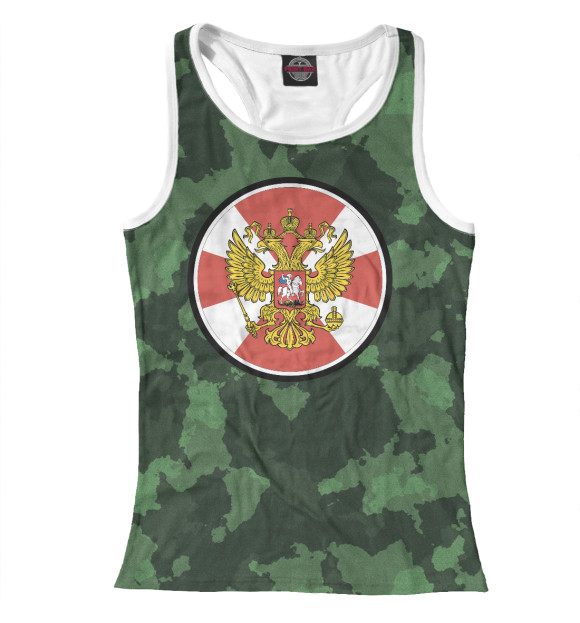 Женская майка-борцовка с изображением Внутренние войска цвета Белый