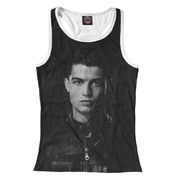 Женская майка-борцовка с изображением Ronaldo цвета Белый