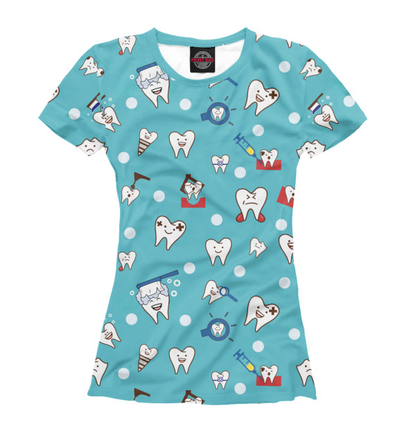 Футболка для девочек с изображением Зубки цвета Белый