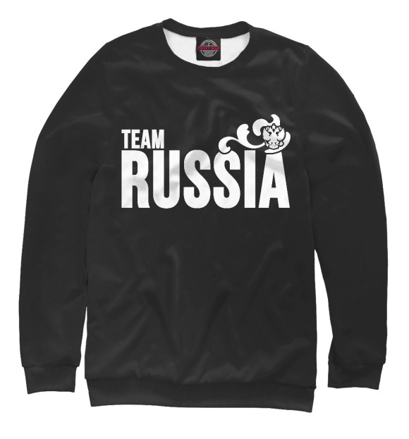 Мужской свитшот с изображением Team Russia цвета Белый