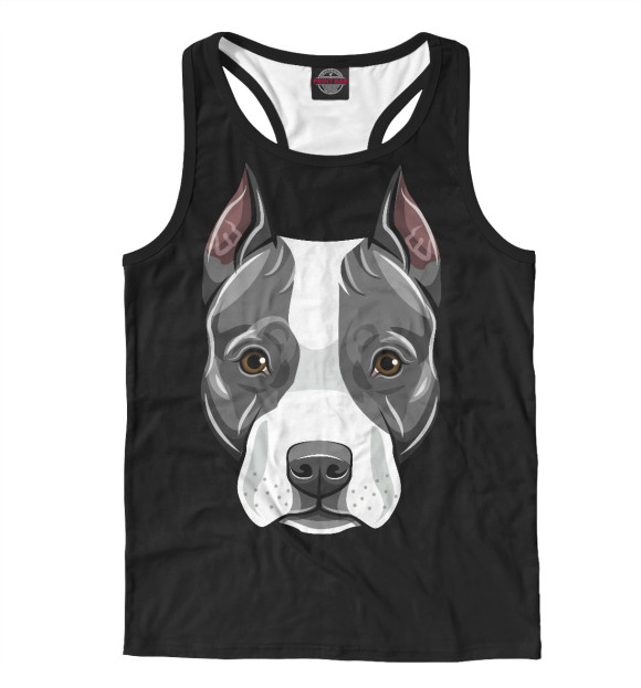 Мужская майка-борцовка с изображением Американский терьер цвета Белый