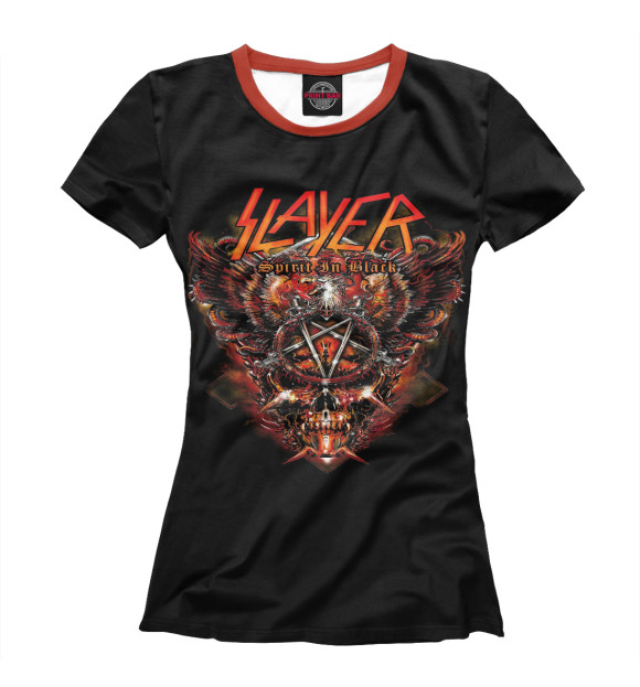 Женская футболка с изображением Slayer цвета Белый