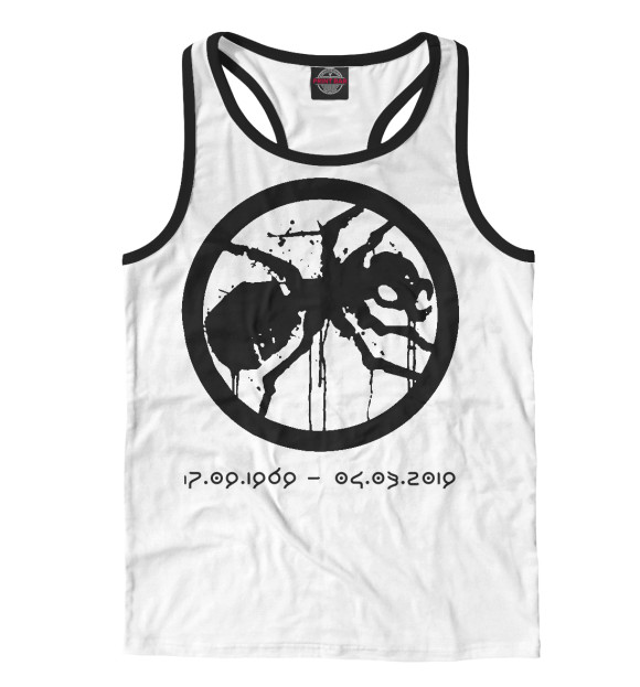 Мужская майка-борцовка с изображением Муравей чёрный цвета Белый