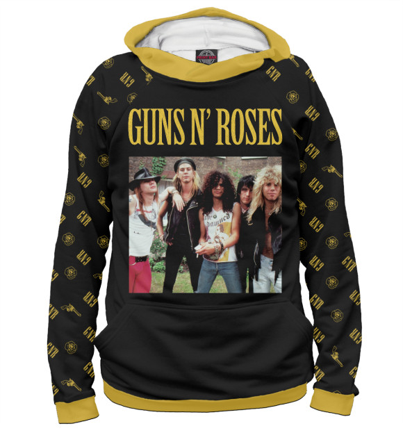 Мужское худи с изображением Guns N'Roses цвета Белый