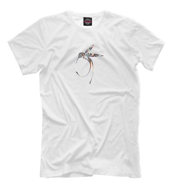 Мужская футболка с изображением Колибри цвета Белый