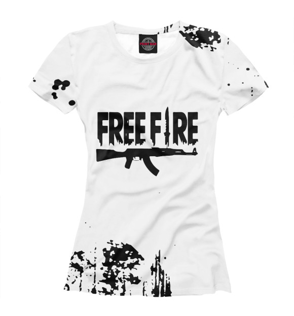 Футболка для девочек с изображением Garena Free Fire цвета Белый