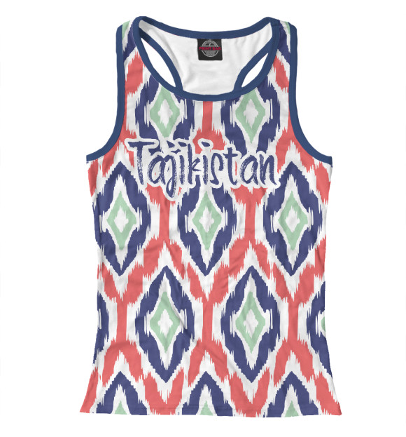 Женская майка-борцовка с изображением Tajikistan цвета Белый