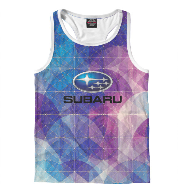 Мужская майка-борцовка с изображением Subaru | Субару цвета Белый