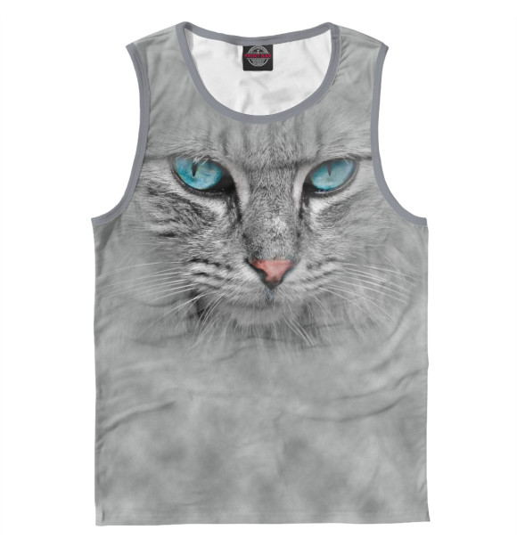 Майка для мальчика с изображением Кошка цвета Белый