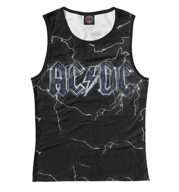 Майка для девочки с изображением AC/DC цвета Белый