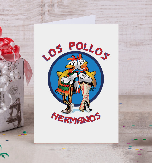 Открытка с изображением Los Pollos Hermanos цвета Белый