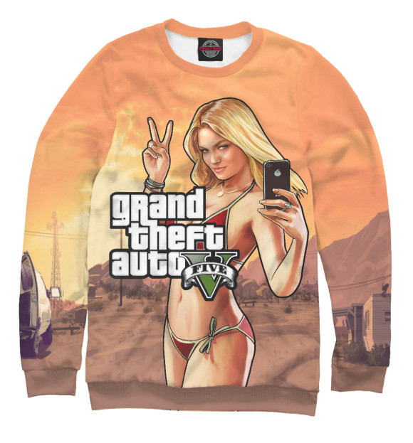 Свитшот для девочек с изображением Grand Theft Auto цвета Белый