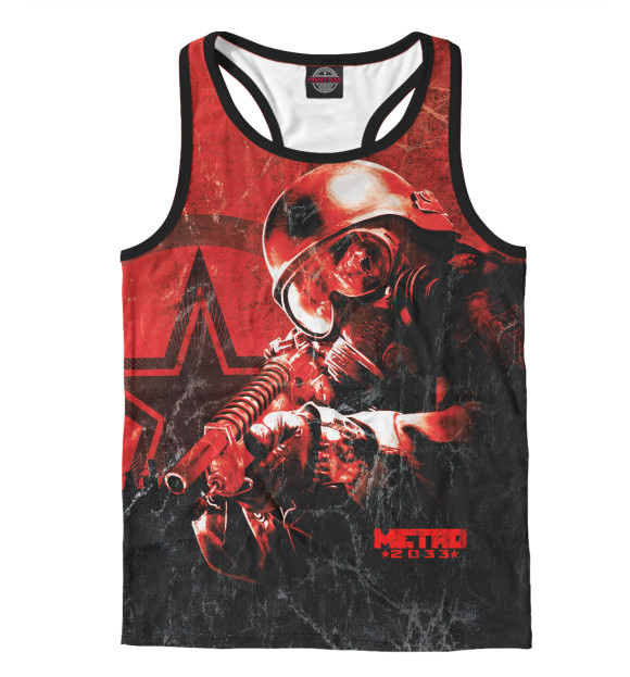 Мужская майка-борцовка с изображением METRO 2033 цвета Белый