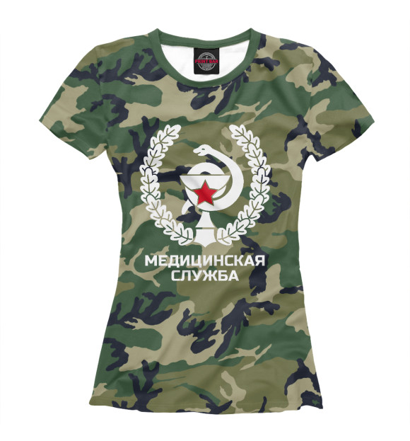 Футболка для девочек с изображением Медицинская служба цвета Белый