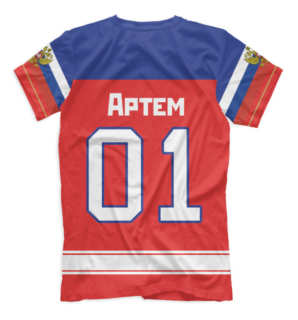 Футболка для мальчиков с изображением Хоккеист Артем цвета Белый