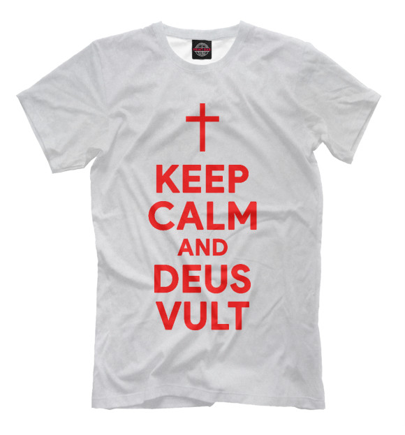 Мужская футболка с изображением Deus Vult цвета Бежевый